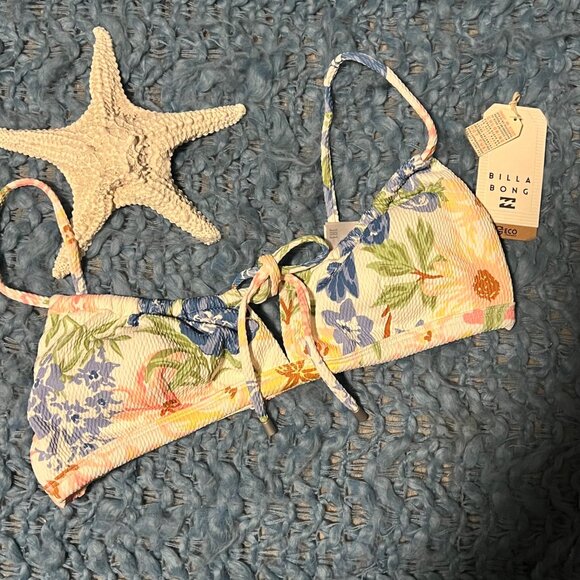 NWT Billabong Ur A Dream Bikini Top Multi Colored Floral Print Size XL/14 - Picture 1 of 6